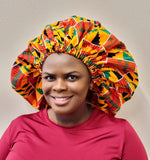 Duma Mbili XL Silk Lined African Print Bonnet - Image 5