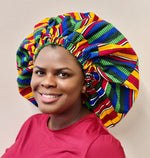 Duma Mbili XL Silk Lined African Print Bonnet - Image 2
