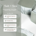Salt + Sea Bar Handmade Tallow and Goat Milk Soap Bar - Image 5
