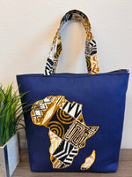Denim African Map Tote Bag - Image 2
