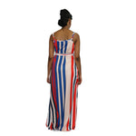 Two-Piece Summer Striped Casual Sleeveless  Maxi Dress - Image 3