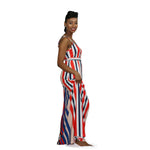 Two-Piece Summer Striped Casual Sleeveless  Maxi Dress - Image 2