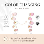 Lauren B. Beauty Pink & Gold Geometric Gel Nail Wrap - Color Changing - Image 2