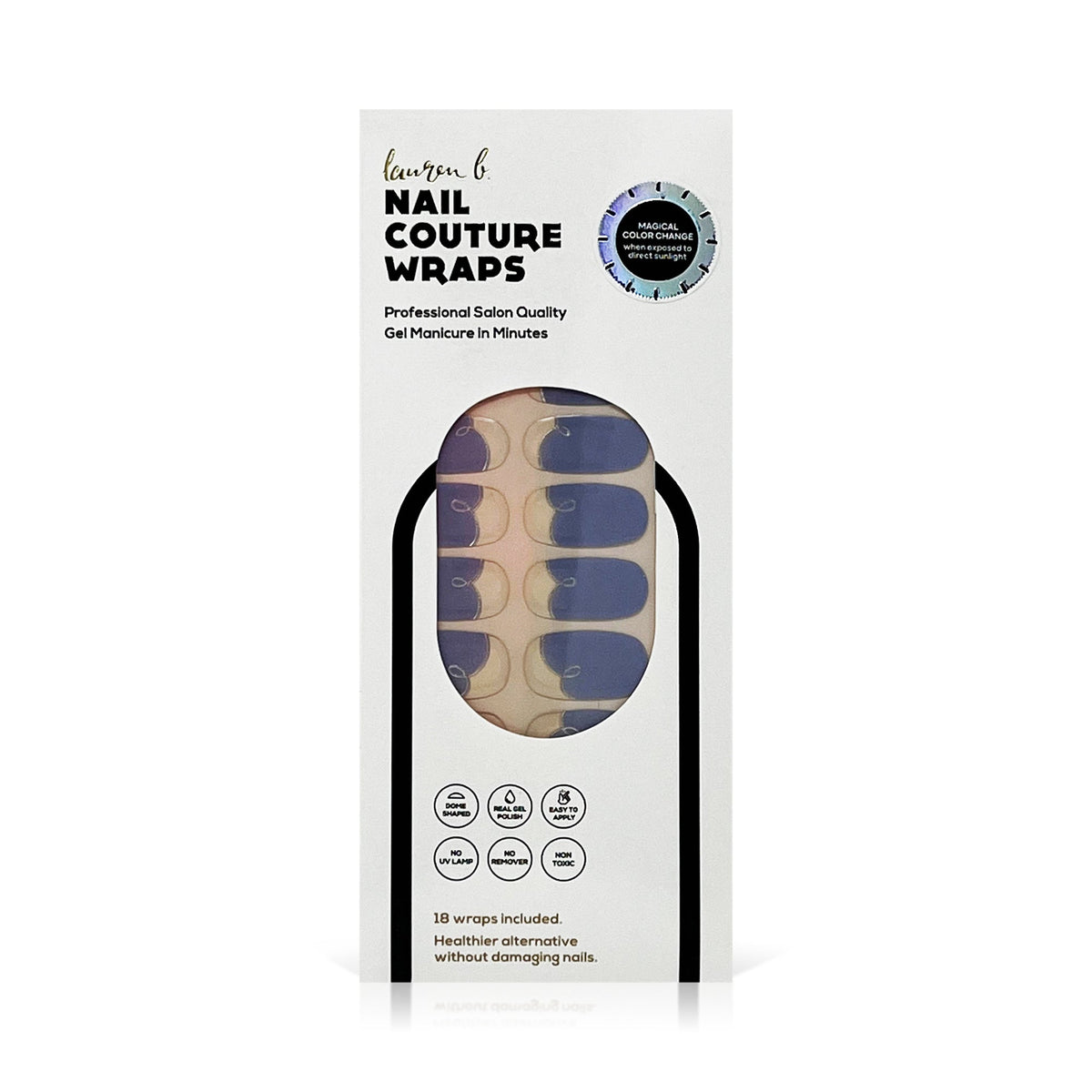 Lauren B. Beauty Malibu Coastline Gel Wraps - Color-Changing Cobalt