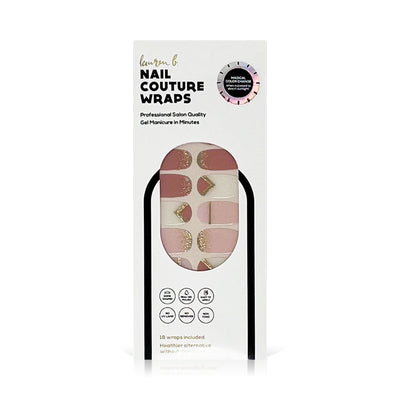 Lauren B. Beauty Pink & Gold Geometric Gel Nail Wrap - Color Changing