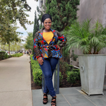 African Print  Long Sleeved Peplum Blouse - Image 4