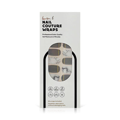 Grey & Gold Marble Gel Nail Wrap