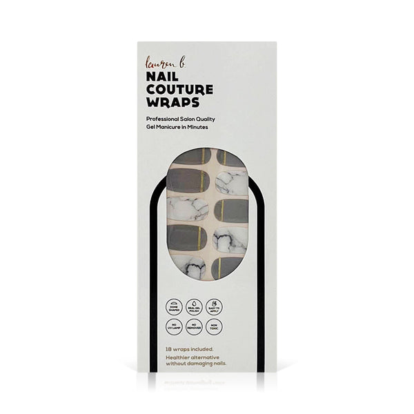 Grey & Gold Marble Gel Nail Wrap