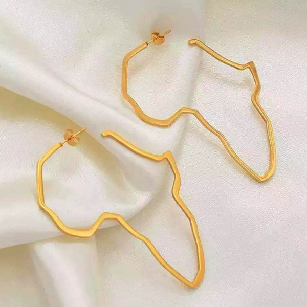 African Map Outline Drop Earrings