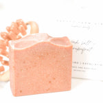 Pink Salt + Grapefruit Cleansing Bar Handmade Tallow and Goat Milk Soap Bar - Image 1