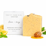 Lemon + Honey + Poppy Seed Handmade Tallow and Goat Milk Soap Bar - Image 2