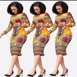 African Print Dashiki Midi Dress - Image 1