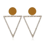 Gold Triangle Earrings - Image 3