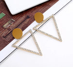 Gold Triangle Earrings - Image 1