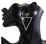 Gold Triangle Earrings - Image 2