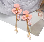 Flower Shaped Strip Drop Earrings - Image 4