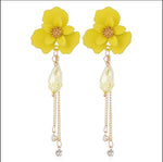 Flower Shaped Strip Drop Earrings - Image 2