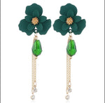 Flower Shaped Strip Drop Earrings - Image 3