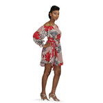 Ankara African Print Slide Off One Shoulder Mini Dress - Image 1