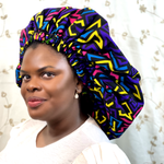 Duma Mbili 2XL Kente Silk Lined African Print Bonnet - Image 2
