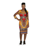African Print Dashiki Midi Dress - Image 2