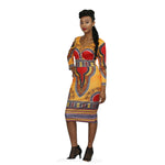 African Print Dashiki Midi Dress - Image 3