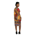 African Print Dashiki Midi Dress - Image 4