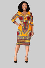 African Print Dashiki Midi Dress - Image 5