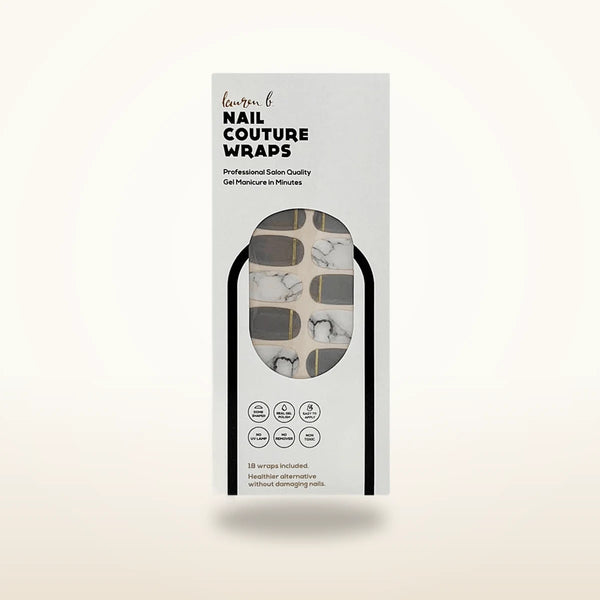 Grey & Gold Marble Gel Nail Wrap