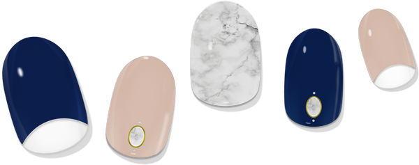Lauren B. Beauty Navy & Nude Marble Gel Nail Wrap - Salon Quality