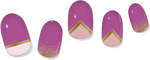 Lauren B. Beauty Pink & Gold Geometric Gel Nail Wrap - Color Changing - Image 3