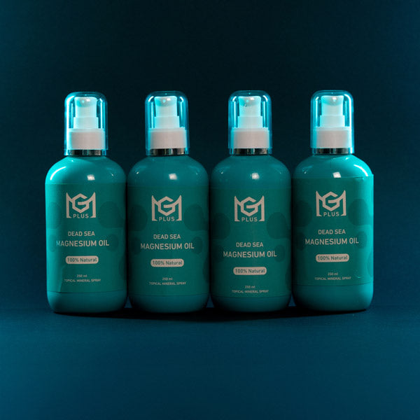 MG PLUS™ Dead Sea Magnesium Oil 38.9% - 4-Pack for Muscle Recovery & Relaxation