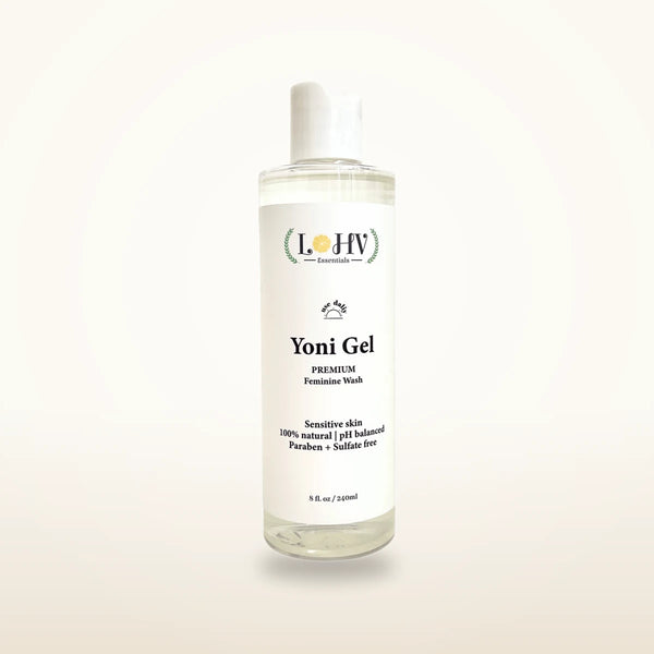 PREMIUM Herbal LOHV YONI GEL pH Balancing Intimate Wash: Eliminate Odor, Cleanse Vulva, Maintain a Healthy pH Balance with Palm Kernel Oil + Rose Oil + Aloe Vera Leaf