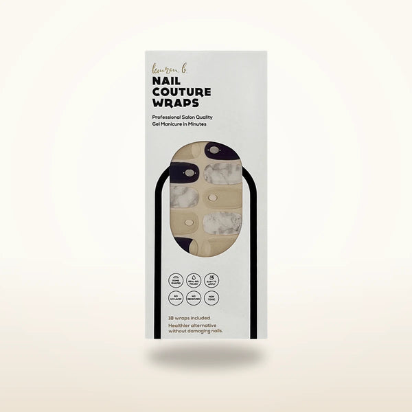 Lauren B. Beauty Navy & Nude Marble Gel Nail Wrap - Salon Quality