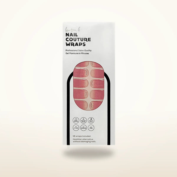 Soft Pink Gradient Embellished Gel Nail Wrap